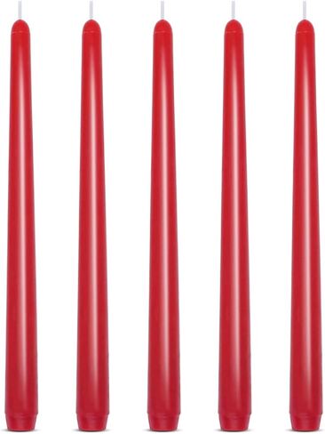 Set of 5 Green Taper Candles, Unscented 10 Inch Tall Skinny Wax Solid Colored Candlesticks for Home St. Patricks Day Patty Day Wedding Party Dinner Table Decor, 8 Hour Burn Time in Saudi Arabia