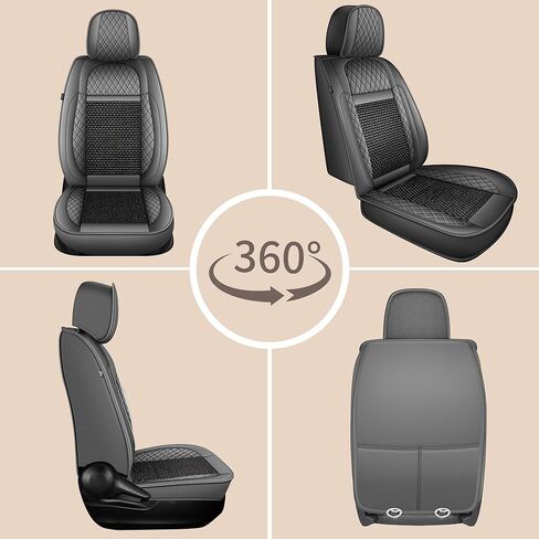 TTX LIGHTING for Subaru Crosstrek 2016-2026 Car Seat Covers, Breathable Ice Silk & Leather Seat Protector, Cool & Anti-Sweat for Long Driving, Airbag Compatible, 2 Front Seats (Black&Gray) in Kuwait