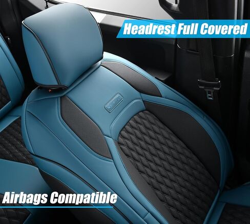 Coverado Curved Front Seat Covers Dodge RAM 1500, Waterproof Leatherette Blue Seat Covers Full Coverage for Car Compatible with 2009-2018 Dodge Ram 1500, 2010-2024 Ram 2500 3500 Dodge RAM in Kuwait