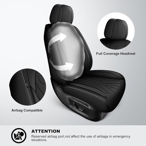 AOMSAZTO Car Seat Covers Full Set Fit for Nissan Rogue 2009-2026 Waterproof Faux Leather Automotive Seat Covers Protector(5 Seats,Black) in Saudi Arabia