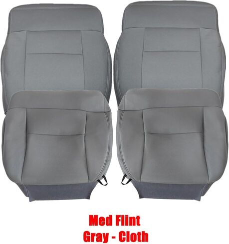 NLQR Custom Driver & Passenger Bottom & Top Replacement Seat Covers Cloth or Leather Black/Tan/Gray Compatible with Ford F150 2004 2005 2006 2007 2008 in Saudi Arabia