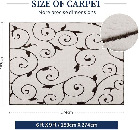 chakme 6×9 Beige Shag Area Rugs for Living Room, Boho Swirl High Medium Pile Rug,Thick Non-Slip Non-Shedding Washable Large Soft Carpet for Bedroom Dining Room Office Nursery in Saudi Arabia