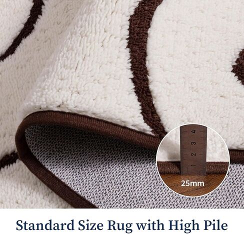 chakme 6×9 Beige Shag Area Rugs for Living Room, Boho Swirl High Medium Pile Rug,Thick Non-Slip Non-Shedding Washable Large Soft Carpet for Bedroom Dining Room Office Nursery in Saudi Arabia