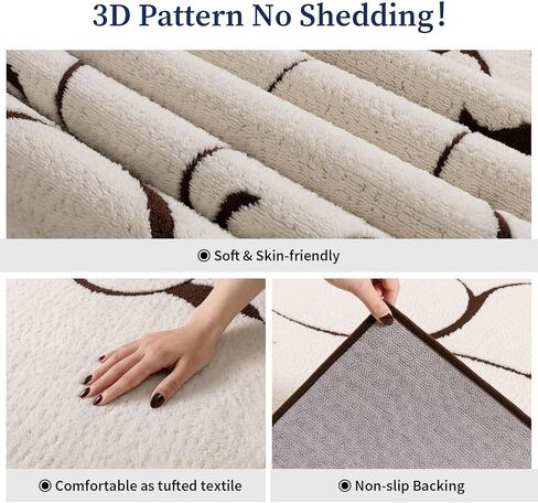 chakme 6×9 Beige Shag Area Rugs for Living Room, Boho Swirl High Medium Pile Rug,Thick Non-Slip Non-Shedding Washable Large Soft Carpet for Bedroom Dining Room Office Nursery in Saudi Arabia