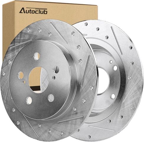 دوارات فرامل AUTOCLUB 12.01 بوصة خلفية لـ 2008 2009 2010 2011 2012 2013 2014 2015 2016 Dodge Grand Caravan Town & Country، 2009 2010 2011 2012 2013 Journey، لفرامل Ram C/V، استبدال مشقوق in Kuwait