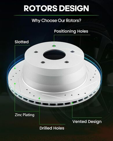 SCITOO Rear Disc Brake Rotors Kits Fit For Chevy Blazer 1997-2005,For Chevy S10 1998-2004,For GMC Jimmy 1997-2005,For GMC Sonoma 1998-2004,For Isuzu Hombre 1998-2000,For Oldsmobile Bravada 1997-2001 in Saudi Arabia