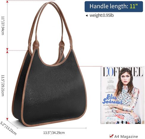SENDEFN Leather Tote Bag for Women Hobo Bags Work Slouch Shoulder Purse Ladies Top Handle Handbag Satchel Purse with Zipper in Saudi Arabia