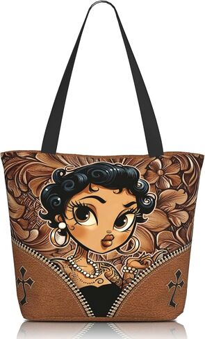 Inspirational Tote Bag For Women African American Tote Bags For Women Work Laptop Travel Gym Canvas Bags With Zipper in Saudi Arabia