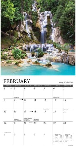 Willow Creek Press, Waterfalls 2026 Mini Wall Calendar, 7'' X 7'', 18-Month Calendar with Stapled Binding in Saudi Arabia