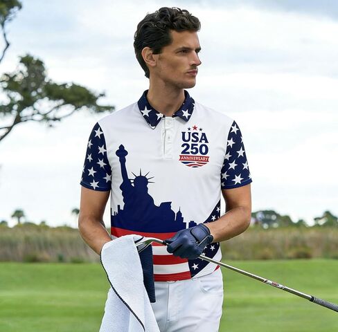250 Anniversary USA Polo Shirt,Men's Independence Day Golf Shirts Short Sleeve Patriotic Golf Shirts for Men in Saudi Arabia