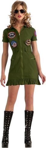 Secret Wishes US Navy Top Gun Flight Dress, Green Khaki, Small in Kuwait