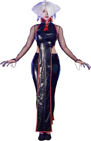 Micotaku Street Fighter 6 Officially Licensed Women's Deluxe A.K.I. Cosplay Costume Snake Grain Leather Full Set in Saudi Arabia