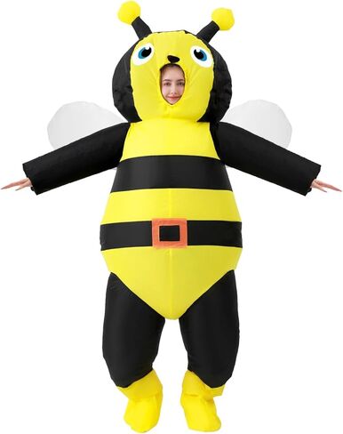 زي النحلة القابل للنفخ، أزياء كامل الجسم للبالغين، أزياء الهالوين المضحكة، أزياء الكرنفال للبالغين in Kuwait