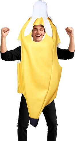 Banana Costume for Adult Fruit Cosplay Costumes Unisex Halloween Dress Up Party Food Outfit in Kuwait