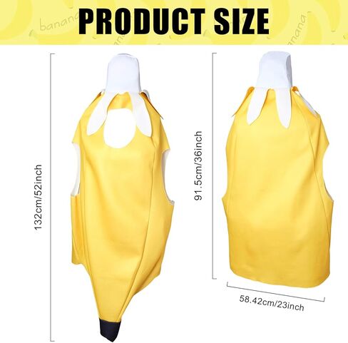 Banana Costume for Adult Fruit Cosplay Costumes Unisex Halloween Dress Up Party Food Outfit in Kuwait