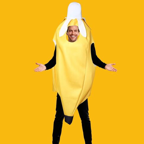 Banana Costume for Adult Fruit Cosplay Costumes Unisex Halloween Dress Up Party Food Outfit in Kuwait