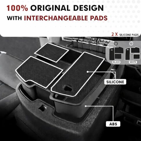 Jireh&Noa Co​ Chevy Equinox Accessories Truck Floor Console Center Console Organizer with Two Rubber Insert Sets Black and White for Organized Storage in Trucks in Saudi Arabia