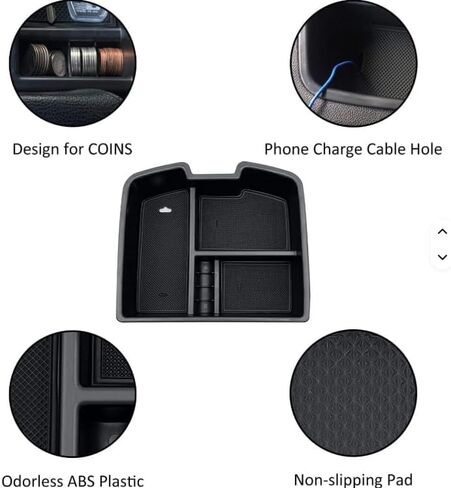 Jireh&Noa Co​ Chevy Equinox Accessories Truck Floor Console Center Console Organizer with Two Rubber Insert Sets Black and White for Organized Storage in Trucks in Saudi Arabia