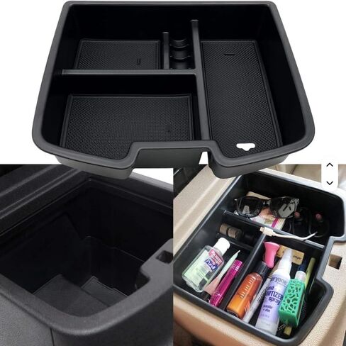 Jireh&Noa Co​ Chevy Equinox Accessories Truck Floor Console Center Console Organizer with Two Rubber Insert Sets Black and White for Organized Storage in Trucks in Saudi Arabia