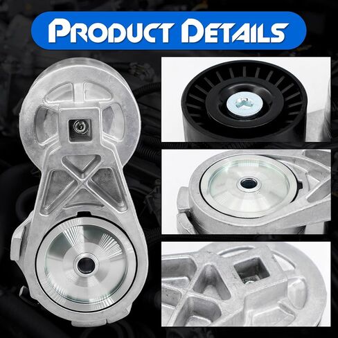 Belt Tensioner Assembly with Pulley, Compatible with 2003-2010 Dodge Ram 2500 3500, 2008-2010 Ram 4500 5500 & Ram 2500 3500 4500 5500 & Sterling Truck Bullet 45 55 & Autocar LLC, Replace# 38285 in Kuwait
