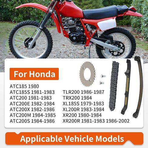 لهوندا ATC185 ATC185 ATC200 TLR200 E/X/M/S XL185S XL200 كام توقيت سلسلة + سلسلة ث/دليل 1979-2002 14500-427-000 in Saudi Arabia