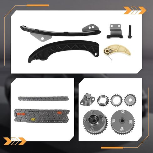 مجموعة سلسلة توقيت المحرك مع أسنان العجلة VVT، مناسبة لـ Corolla Prius Matrix 1.8L 2009-2015، مجموعة قطع غيار سلسلة توقيت السيارات مع ضرس عمود الحدبات المدخول والعادم 13050-0T010 in Saudi Arabia
