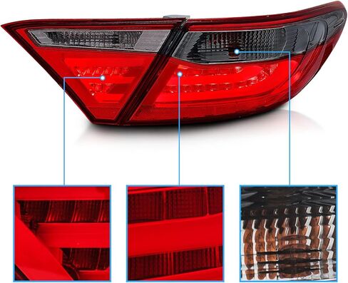 AmeriLite Red Smoke LED Parking Light Bar LED Brake Tail Lights Pair For 2015-2016 Toyota Camry 4Dr Sedan in Saudi Arabia