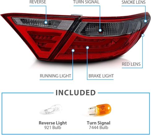 AmeriLite Red Smoke LED Parking Light Bar LED Brake Tail Lights Pair For 2015-2016 Toyota Camry 4Dr Sedan in Saudi Arabia