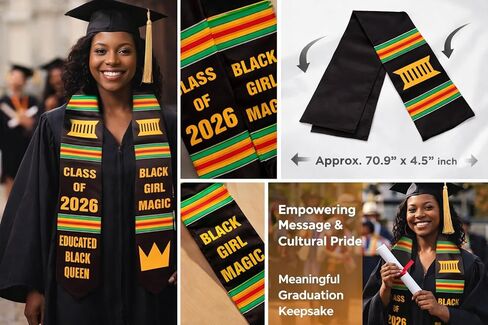 Graduation Stole Class of 2026 Satin Graduation Sash, Educated Graduation Ceremony Accessory, High School & College Graduates in Saudi Arabia