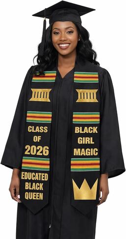 Graduation Stole Class of 2026 Satin Graduation Sash, Educated Graduation Ceremony Accessory, High School & College Graduates in Saudi Arabia