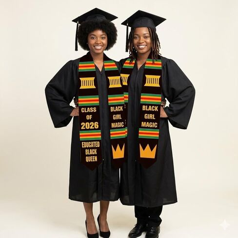 Graduation Stole Class of 2026 Satin Graduation Sash, Educated Graduation Ceremony Accessory, High School & College Graduates in Saudi Arabia