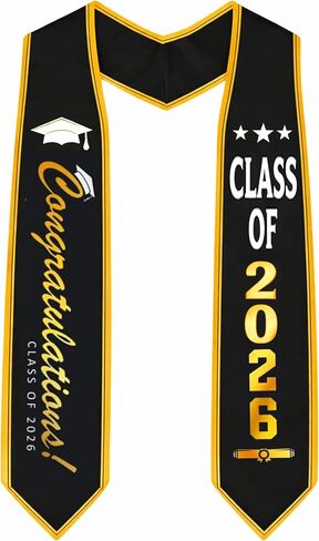 Graduation Stole Class of 2026 Satin Graduation Sash, Educated Graduation Ceremony Accessory, High School & College Graduates in Saudi Arabia