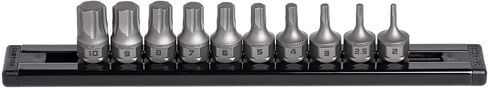 GripEdge | 10-PC RPT 1/4'' Drive Low Profile Metric Hex Dual Action Driver Set | تتضمن مقاسات - 2 مم، 2.5 مم، 3 مم، 4 مم، 5 مم، 6 مم، 7 مم، 8 مم، 9 مم و10 مم | يتضمن حاجز ألومنيوم ممتاز | in Kuwait