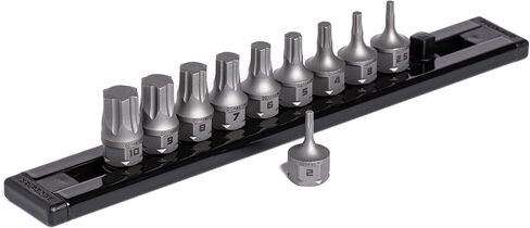 GripEdge | 10-PC RPT 1/4'' Drive Low Profile Metric Hex Dual Action Driver Set | تتضمن مقاسات - 2 مم، 2.5 مم، 3 مم، 4 مم، 5 مم، 6 مم، 7 مم، 8 مم، 9 مم و10 مم | يتضمن حاجز ألومنيوم ممتاز | in Kuwait