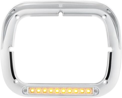 United Pacific 32371 10 LED 5" x 7" Headlight Bezel with Visor - Amber LED/Clear Lens – ONE Unit in Saudi Arabia