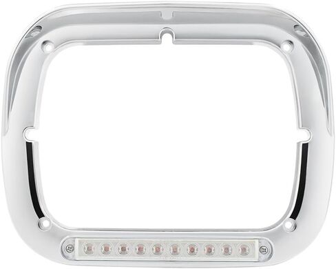 United Pacific 32371 10 LED 5" x 7" Headlight Bezel with Visor - Amber LED/Clear Lens – ONE Unit in Saudi Arabia