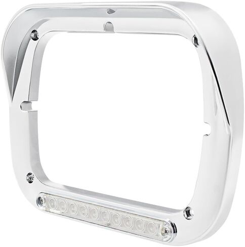 United Pacific 32371 10 LED 5" x 7" Headlight Bezel with Visor - Amber LED/Clear Lens – ONE Unit in Saudi Arabia