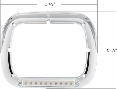 United Pacific 32371 10 LED 5" x 7" Headlight Bezel with Visor - Amber LED/Clear Lens – ONE Unit in Saudi Arabia