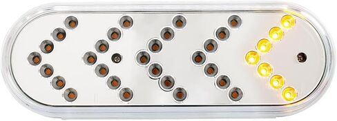 United Pacific 39436 Turn Signal Light, 37 LED, with Chrome Base, Amber LED/Amber Lens, for Peterbilt in Saudi Arabia