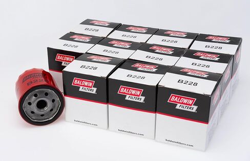 Baldwin B228 Oil Filter – Full-Flow Spin-On | 3/4-16 Thread | 12-Pack | For Audi, BMW, GM, Bobcat, Claas, Deutz | Replaces Wix 57085, Donaldson P554770 & Fleetguard LF3338 in Saudi Arabia