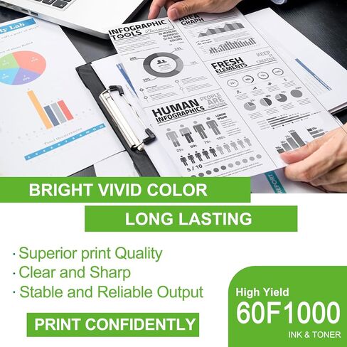 601 (60F1000) Black Toner Cartridge, Compatible 1 Pack 60F1000 Replacement for Lexmark MX310dn MX611de MX511de MX410de MX611dhe MX610de MX511dhe MX510de MX511dte MX611dte Printer in Kuwait