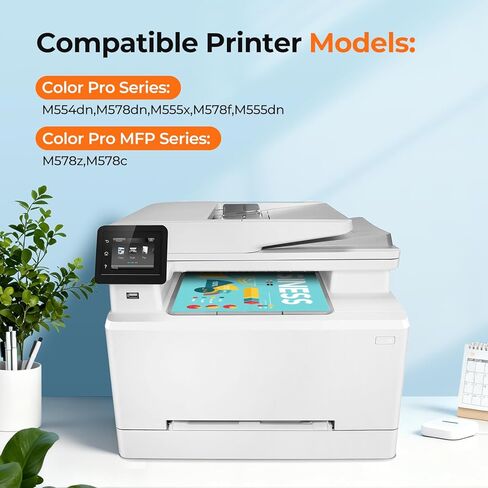 Replacement for HP 212A Toner Cartridge | Compatible with HP 212A W2120A Toner | Works with HP Color LaserJet Enterprise M554 M555 M555x M555dn M554dn & MFP M578 Series | Cyan, Magenta, Yellow, Black in Kuwait