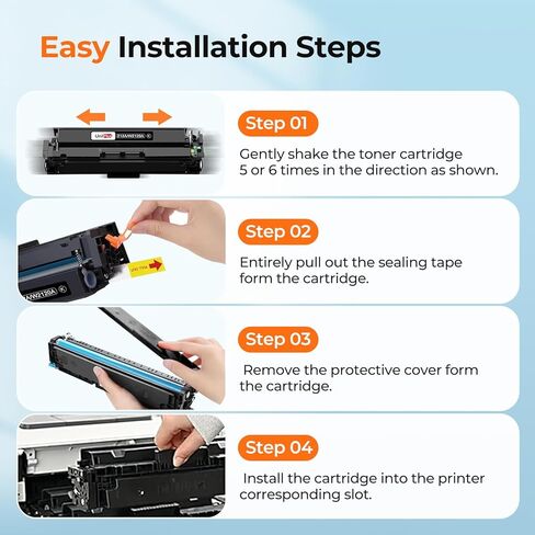 Replacement for HP 212A Toner Cartridge | Compatible with HP 212A W2120A Toner | Works with HP Color LaserJet Enterprise M554 M555 M555x M555dn M554dn & MFP M578 Series | Cyan, Magenta, Yellow, Black in Kuwait