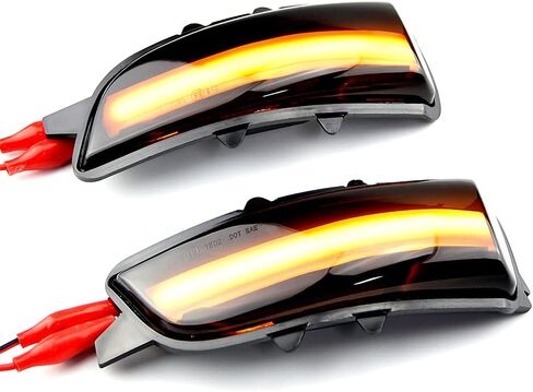 2pcs Dynamic Sequential Blink LED Side Mirror Turn Signal Light Assembly Compatible with Vo-lvo S40 S60 S80 C30 C70 V50 V70 in Saudi Arabia