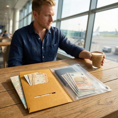 Travelers Notebook Accessories, Journal Accessories for Travelers Notebook A5, Pocket Journal, and A5 Planner Inserts - Kraft File Folder and PVC Zipper Pouch in Saudi Arabia
