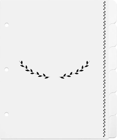 Jot & Mark Blank Recipe Binder Dividers with Tabs - Six Customizable Organizer Dividers for 8.5"x9.5" 3-Ring Binders (Black & White) - Recipe Book in Kuwait