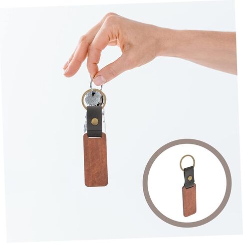 Diy Wood Keychain 8pcs Keyring for Dad Blank Engraving Keychains Rustic Home Decor in Saudi Arabia