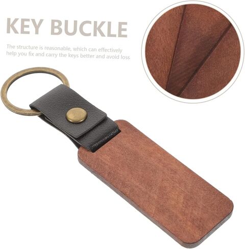 Diy Wood Keychain 8pcs Keyring for Dad Blank Engraving Keychains Rustic Home Decor in Saudi Arabia