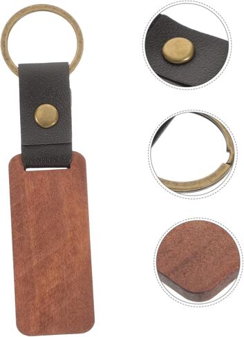 Diy Wood Keychain 8pcs Keyring for Dad Blank Engraving Keychains Rustic Home Decor in Saudi Arabia