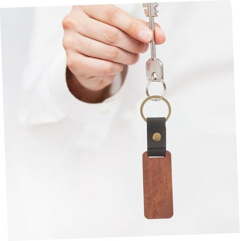 Diy Wood Keychain 8pcs Keyring for Dad Blank Engraving Keychains Rustic Home Decor in Saudi Arabia